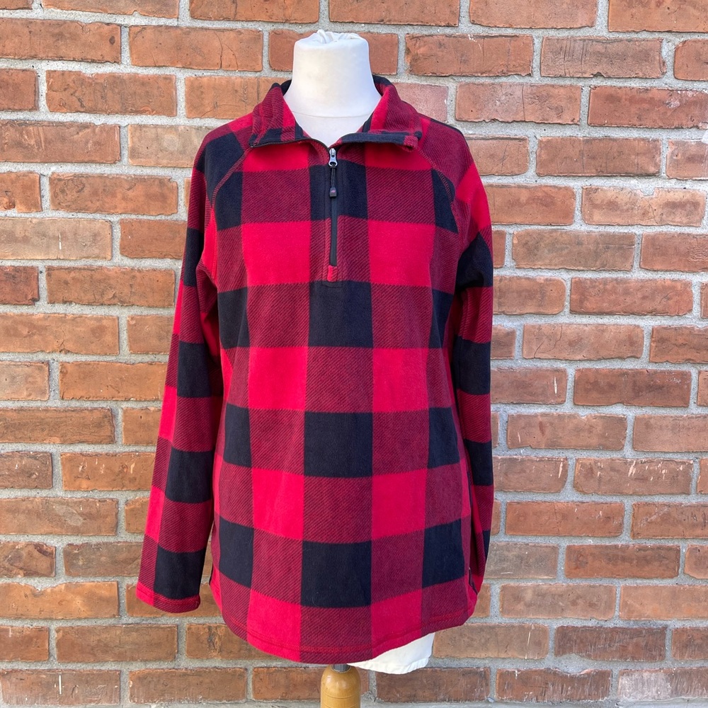 Eddie Bauer Plaid Quarter Zip Flannel